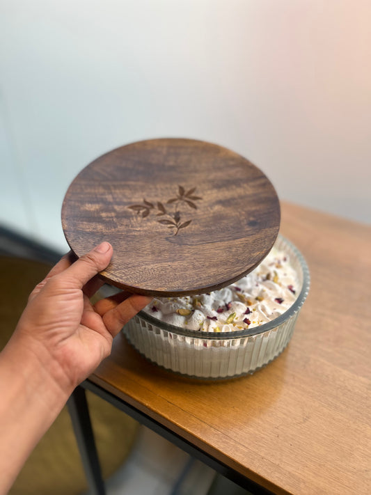 Festive Glass Gift Box – Saffron Pistachio Rose Tres Leches Cake (1kg) - Eggless