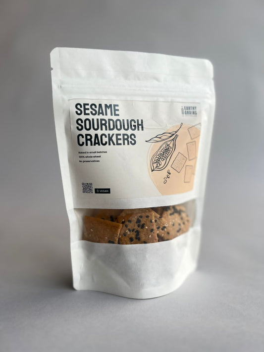 Vegan Sourdough Crackers - Sesame