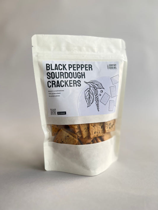 Vegan Sourdough Crackers - Black Pepper